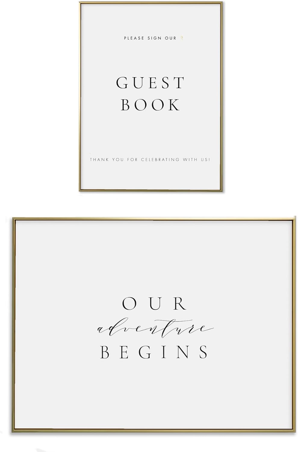 UNITED ESELL Wedding Guest Book Alternative 14x11 - Wedding Sign 10x8 - Bride Gift Decoration - Guest Book Wedding Reception - Table Decor - Wedding Planner (White and Black)