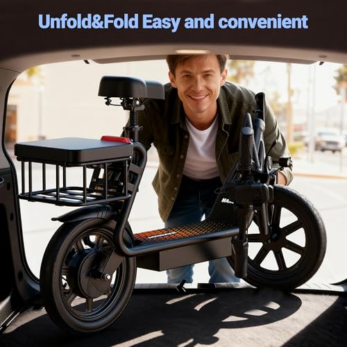 image for MAXSHOT 48V Electric Scooter for Adults, Foldable with Seat, 750W Peak
