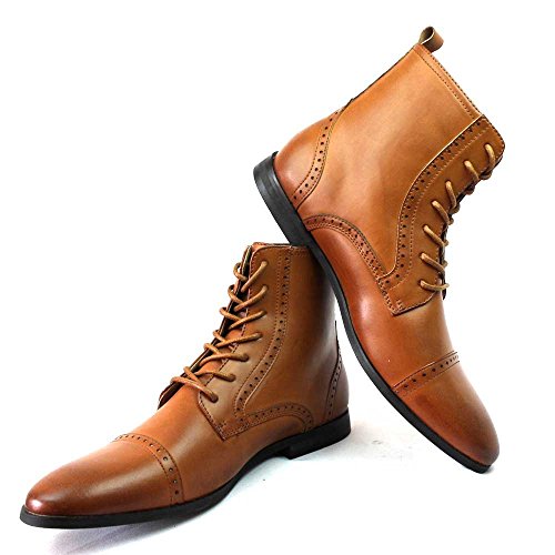 New Men's Cap Toe Boots Detailed Perforation Dress Shoes Modern Oxfords by Azar2