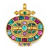 Colgante Amuleto Tibetano Ghau – Rubí y Esmeralda – para Mujer – Relicario Étnico Boho – Hecho A Mano – Joya Espiritual – Encanto Simbólico