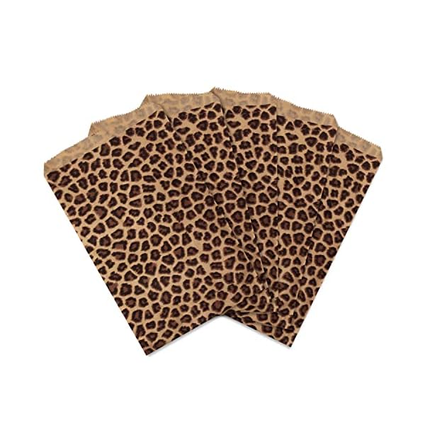Ikee Design 200 Stück 15,2 x 22,9 cm flache Papiertüten mit Leopardenmuster oder gemusterten Kraftpapier für Süßigkeiten… – Bild 6