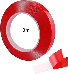 1 rol Double Sided Adhesive Tapeheavy Duty, 10mm x 20 m Dubbelzijdige Tape Transparant Super Sticky Clear Tape Dubbelzijdige Tape Extra Sterke voor Muren, Eenvoudig Gebruik