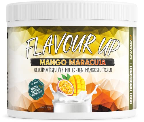 FLAVOUR UP | Geschmackspulver mit Mango Maracuja Flavour | nur 10 kcal pro Portion | Leckerer Geschmack und Süße | Für Lebensmittel und Getränke | 250g Flavour Powder | Made in Germany | ProFuel