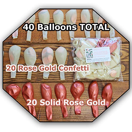 Wetheparty Rose Gold Confetti Balloons | 40 Pack Of Balloons | Decoration For Bridal Shower Balloons, Rose Gold Party Decorations, Globos Para Fiestas, Beautiful Pearl Finish #TOP2