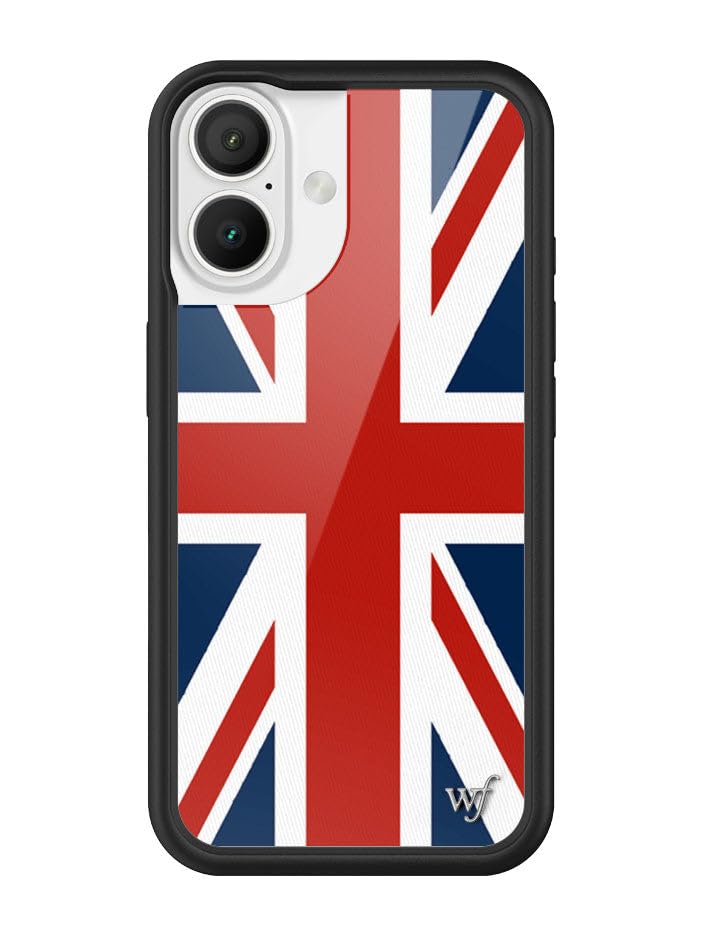 Image of Wildflower Cases - Compatible with iPhone 16 | Protective Black Bumper, 4ft Drop Test Certified, Women Owned Small Business | UK British Flag Vintage London y2k Trendy | Union Jack