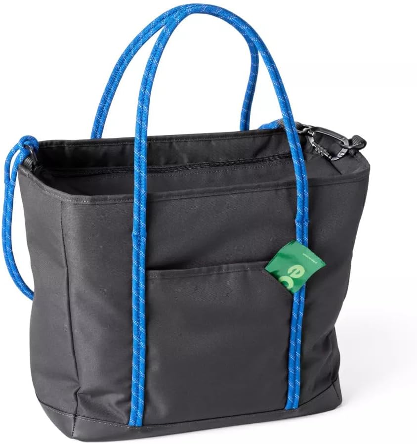 Orvis Tough Trail Dog Travel Tote Kit - Portable Pet Feeder with Collapsible Travel Bowls for On-The-Go Adventures, Asphalt