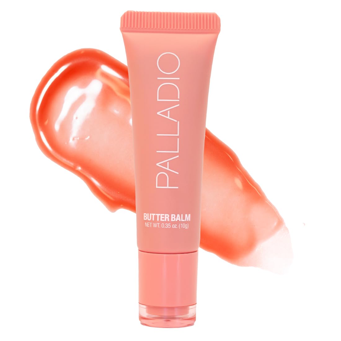PalladioButter Balm - Hydrating Lip Balm with Sheer Tint, Aloe, Peptides, Shea Butter, and Vegan Formulation for Instant Moisture, Shine, and Soothing Lip Care, Peaches & Cream