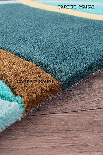 Image of Carpet Mahal Export Quality Handmade Tuffted Pure Woollen Carpet for Living Room Bedroom Size 8 x 11 feet (240X330 Cm) Color-Multi