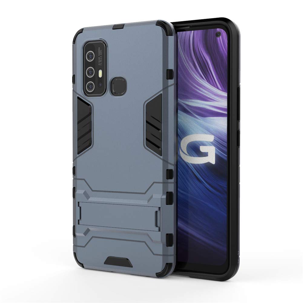 MaiJin Case for VIVO Z6 5G (6.57 inch) 2 in 1 Shockproof with Kickstand Feature Hybrid Dual Layer Armor Defender Protective Cover (Blue Black