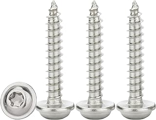 Drenky M3x20mm Holzschrauben Torx,50 Stück Blechschrauben Selbstschneidend Edelstahl Rostfrei A2 V2A Tellerkopfschrauben Vollgewinde