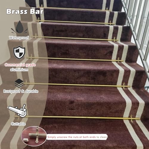 Barras de alfombras para escaleras de salones y hoteles con barras decorativas de 75 cm 4