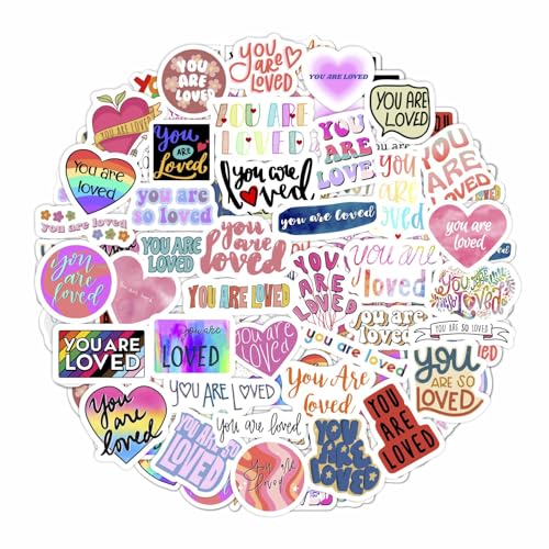 Image of 50Pcs You are Loved Stickers for Water Bottles - You are Loved Gifts, Gifts for Women & Men