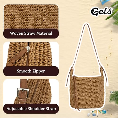 Bolso Redondo Tejido de Ratán para Mujer miniatura 6