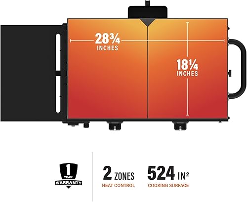Miniatura 5 de Blackstone 1517 - Plancha Omnívora de 28 pulgadas con tapa dura, acero con recubrimiento en polvo, color negro