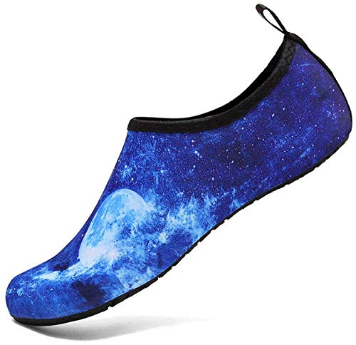 welltree Hombres Mujeres Zapatos de Agua Secado rápido Zapatillas Deportivas Aqua,para Bailar, Nadar, Caminar, Yoga, Lago, Playa, Jardín, Parque, Conducir, Botes Starry 36/37