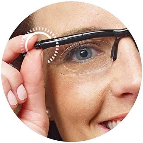 LJFYXZ Állítható Dioptriás Szemüveg -6D és +3D Között - HD Fáradtságcsökkentő Lencsék Férfiaknak és Nőknek - Kézi Fókuszállítással Olvasásho