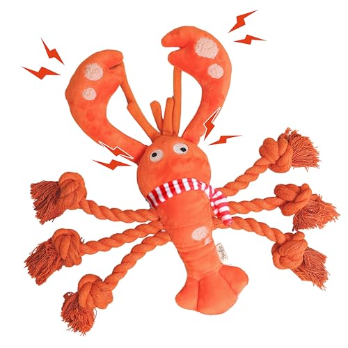 Pawfoo Lab Squeaky Lobster Plush Toy