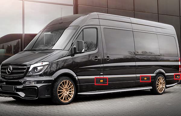 RZG 2x Schwarz Getönte Linse Seitenmarkierungsleuchte LED Blinker Reflektor Licht Für 2014-2022 MB Sprinter 906 907 910 Crafter 2E