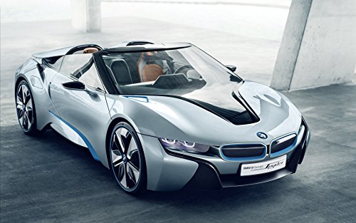 Iconic Arts Laminated 42X24 Poster: Bmw I8 Spyder Concept Car Wide #TOP12