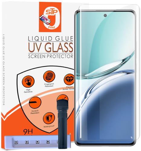 Image of STP FEEL UV HD+ Tempered Glass Screen Protector Guard Compatible For IQOO Z7 Pro (6.78 Inch, Pack of 1) Full Adhesive UV Curved Case Friendly HD Clarity with easy installation kit