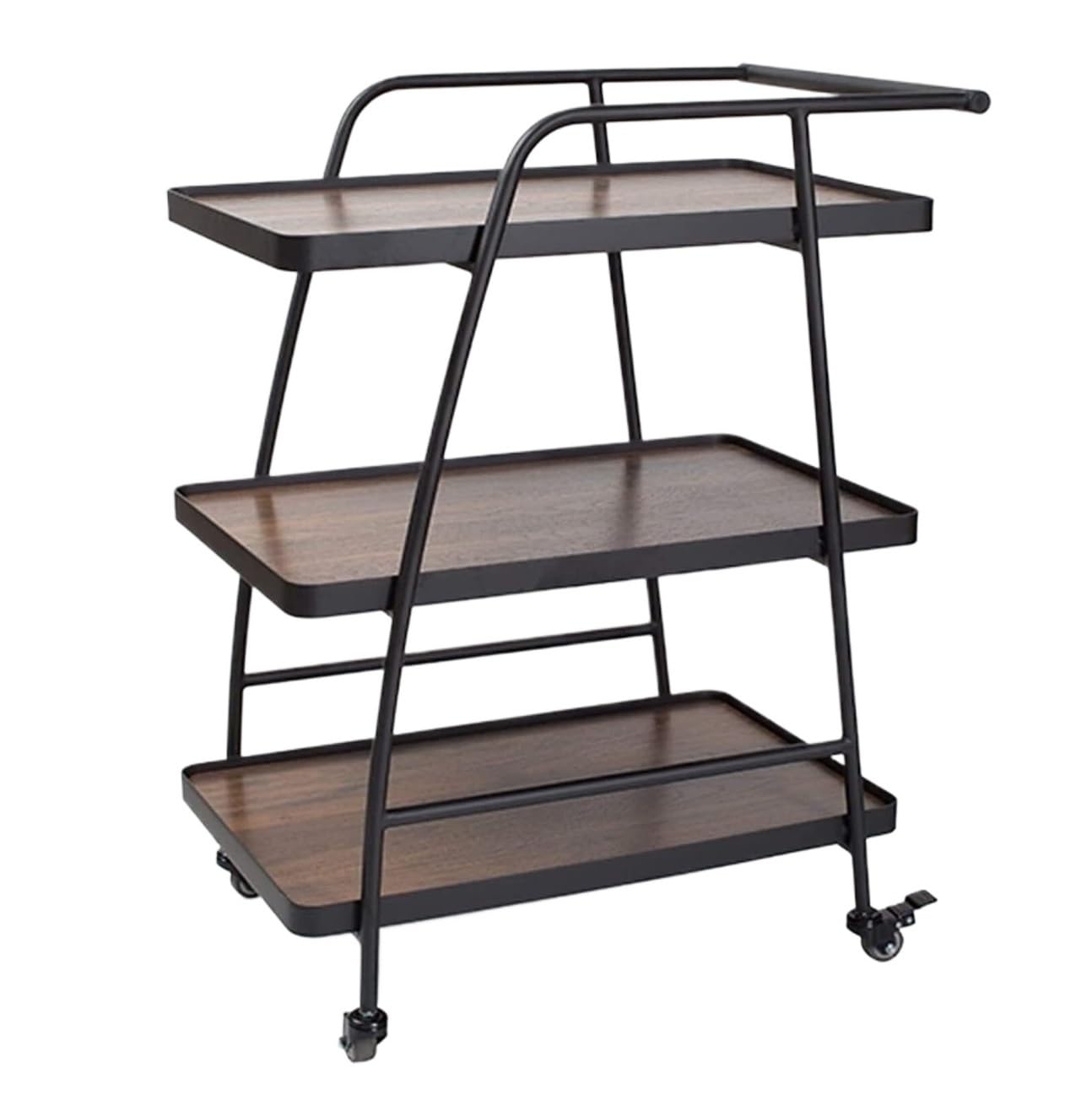 Carrito de Cocina metálico rodante de 3 Niveles - Almacenamiento móvil para restaurantes, Catering y Uso doméstico - Solución versátil para Servir y organizar en la Cocina y el Comedor.