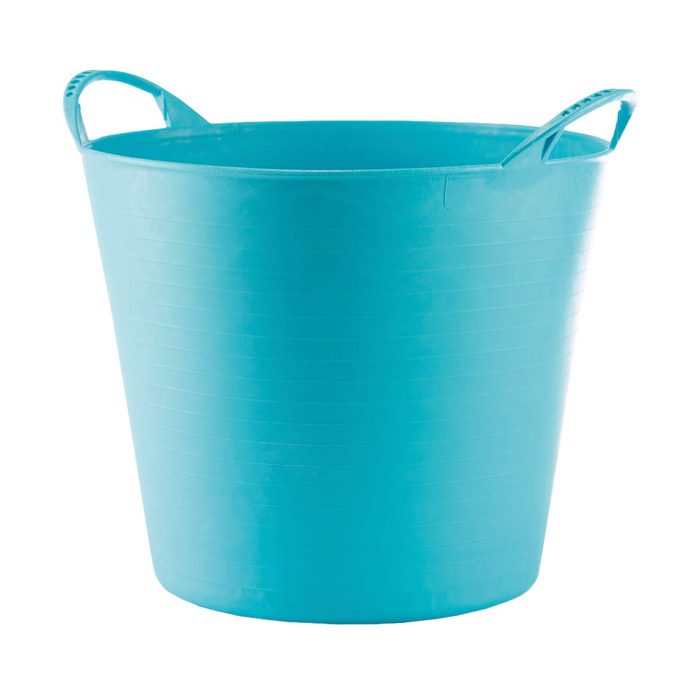 Container Bucket Basket Flexible Flexi Multifunctional, Ecurie, Jardin, Garage, Alimentation Animale, Stockage, Transport, Arrosage, Lavage, Résistance 120 kg, 34x29,5x26,5cm 26L Turquoise