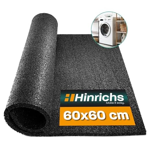Hinrichs Antivibrationsmatte für Waschmaschinen - 60 x 60 cm Antirutschmatte Waschmaschine - Zuschneidbare Lärmschutzmatte als Waschmaschinenunterlage - Rubber Mat…