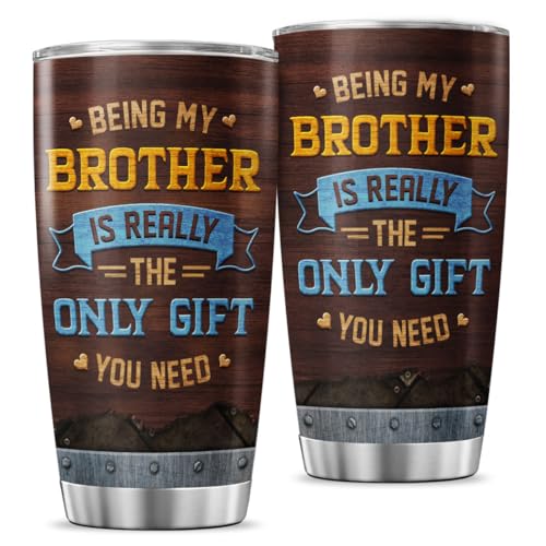 Funny Brother Wood-Textured Travel Mug