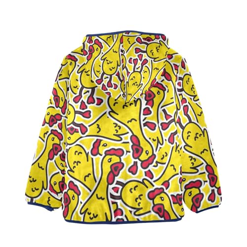 Screaming Chicken Girls Fleece Jacket Girls Fall Jacket Girls Zip Up Hoodie Girls Sherpa Jacket 2-10T2
