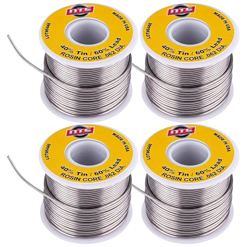Image of DTS Made in USA Solder Wire Tin Lead 40 /60 Rosin Core 0.062-inch (1.6mm) on Spool, 1 pound | Soldering Wire for Electronics Repair and More (4)