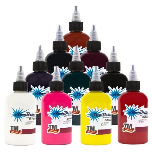 Starbrite 10 Primary Colors Sterile Tattoo Ink 1 OZ Set