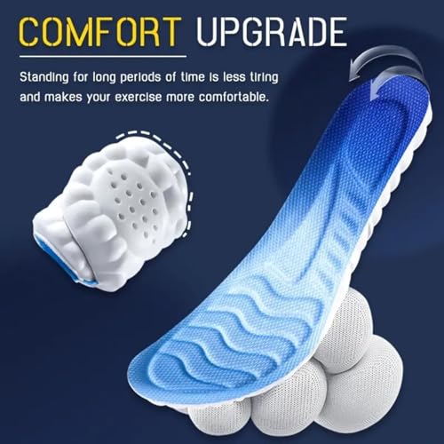 Image of Steppers Insoles for Men & Women,4D Cloud Massage Memory Foam Insoles with Arch Support for All-Day Comfort (Large Men's 9.5-11 Women 11-12.5)