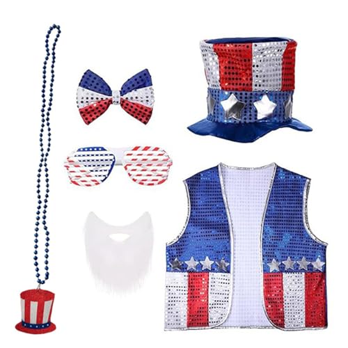 Accessoires de costume du 4 juillet et tenue de fête de l'indépendance pour cosplay