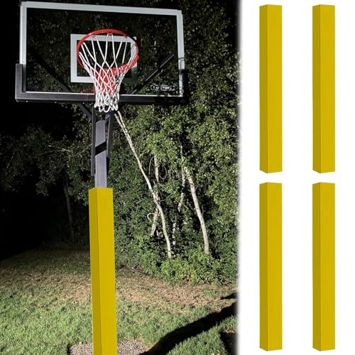 Protection poteau basket jaune anti-choc lot de 4 coussins de sécurité pilier et sous-sol