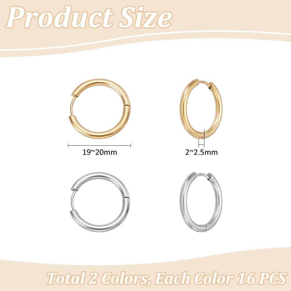 Gold plated 925 zilveren huggie hoops oorringen 2 mm
