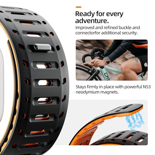 Image of X-it Magnetic Watch Band for Apple Watch Ultra 49mm, 46mm /45mm /44mm, Silicone Sport Strap with Strong Magnet for Men and Women, Compatible with Apple Watch Series 11 /10 /9 /8 /7 /6 /5 /4 /3 /2 /1 and SE
