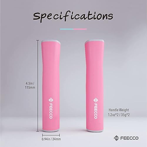 Miniatura 7 de FEECCO - Cuerda de saltar para niños, cuerdas de saltar de color rosa y azul para niñas y niños de 3 a 12 años de edad, con cuerda de longitud
