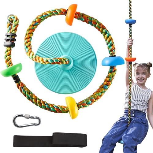 TURFEE Tree Swing for Kids -Blue Climbing Rope Tree...