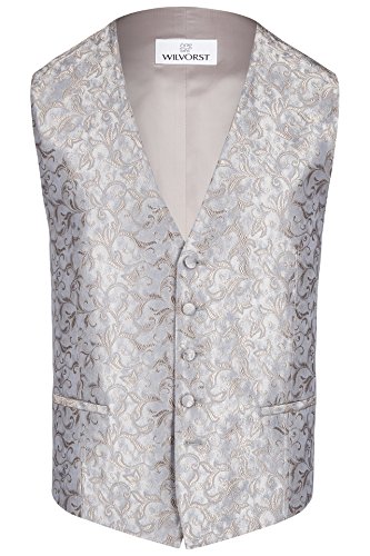 Wilvorst Hochzeitsweste, Grau mit blauen Akzenten und floraler Musterung,...