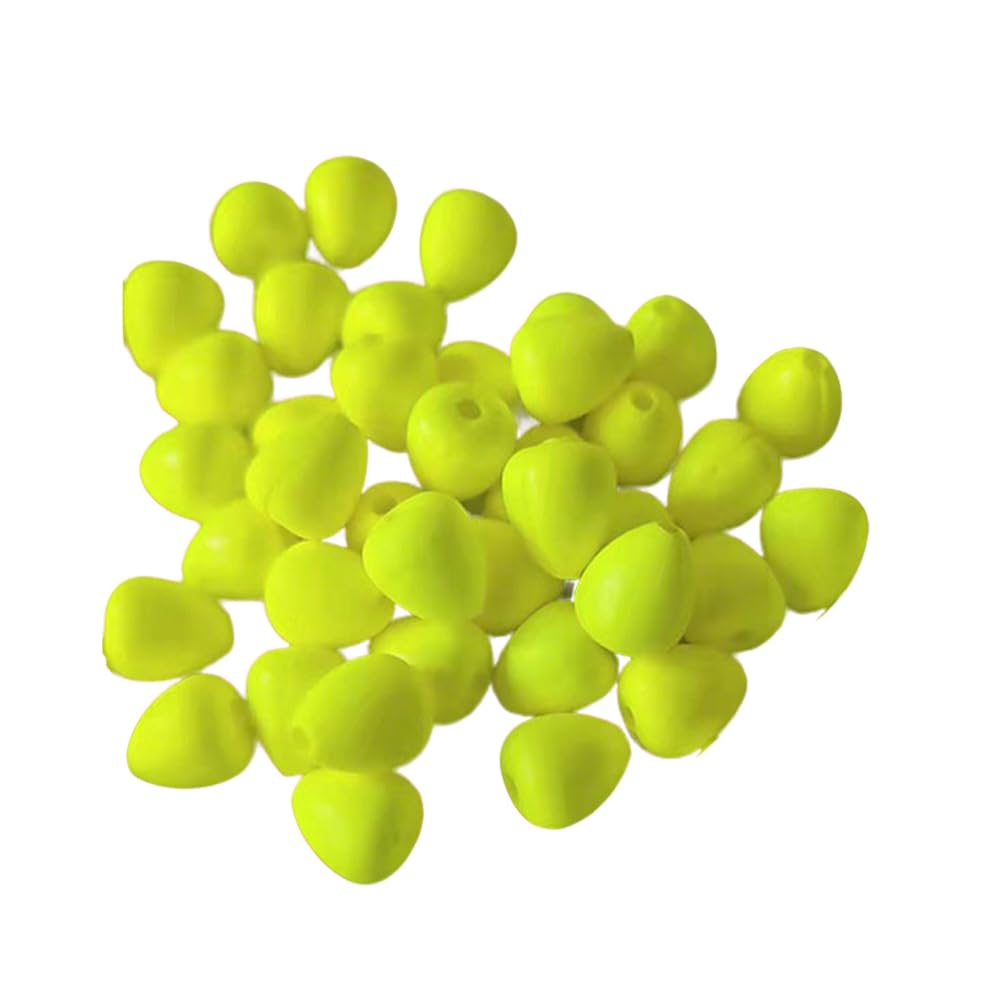 BDKMMS Fishing Floats, 100Pcs Waterproof Oval Foam Floating Beads Red/Yellow with 360ยฐ Rotation Design for Trout Catfish Walleye