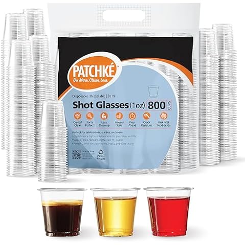 PATCHKE [800] 1 OZ Shot Cups Crystal Clear Plastic Cups For Parties and Events (1 OZ - 800 Cups - No Lids) Cover