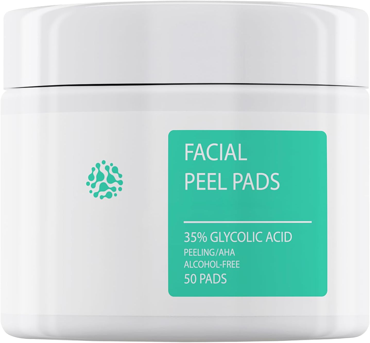 Glycolic Acid Resurfacing Pads 35% for Face and Body- Exfoliating Facial Peel with Green Tea - Glycolic Acid Face Wash for Cleansing Peeling 50 Pads