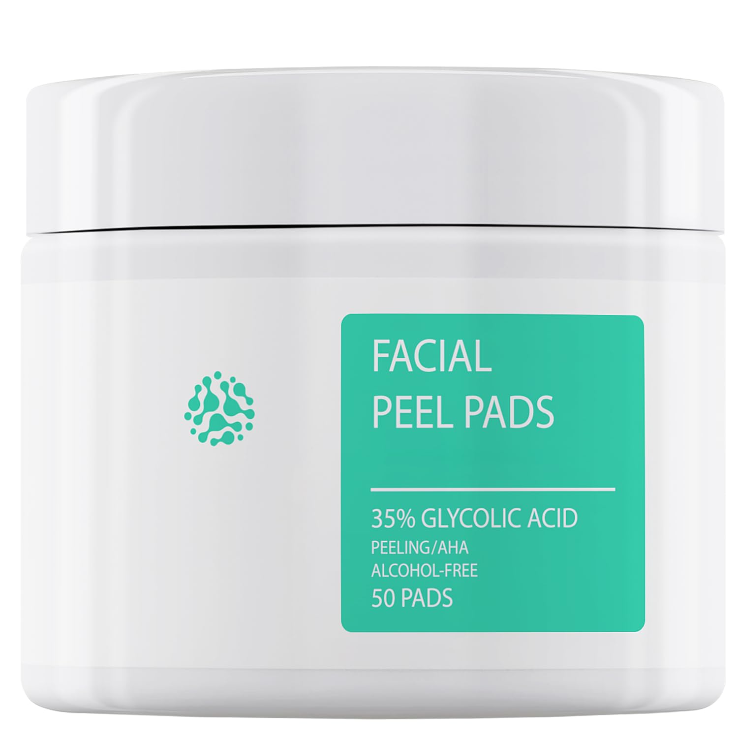 Glycolic Acid Resurfacing Pads 35% for Face and Body- Exfoliating Facial Peel with Green Tea - Glycolic Acid Face Wash for Cleansing Peeling 50 Pads