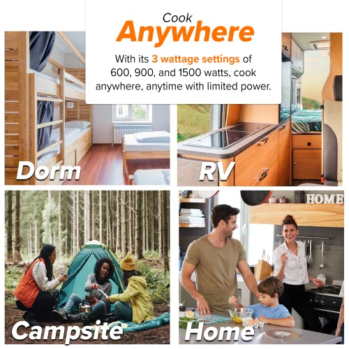 Nuwave Gold Precision Induction Cooktop, Portable, Powerful Large 8” Heating Coil, 12” Shatter-Proof, Heat-Resistant Ceramic Glass Surface, 10.5” Duralon Healthy Ceramic Non-Stick Fry Pan Included #TOP1