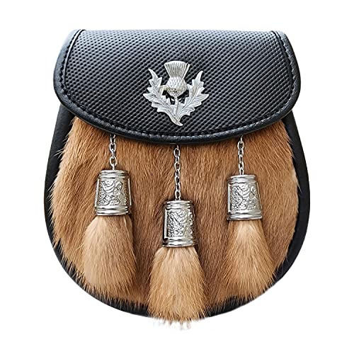 Scottish Kilt Leather Sporran | Handmade Premium Quality Real Leather | Kilt Accessories for Men | Perfect for Highland Wears