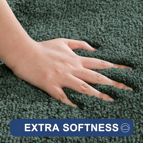 Image of Flooring India Co Newman Bath Mat 2500 GSM Super Soft Microfiber Anti Skid Slip Water Absorbent Bathroom Mats for Bedroom, Home, Door (40X60 CM, Hunter Green)