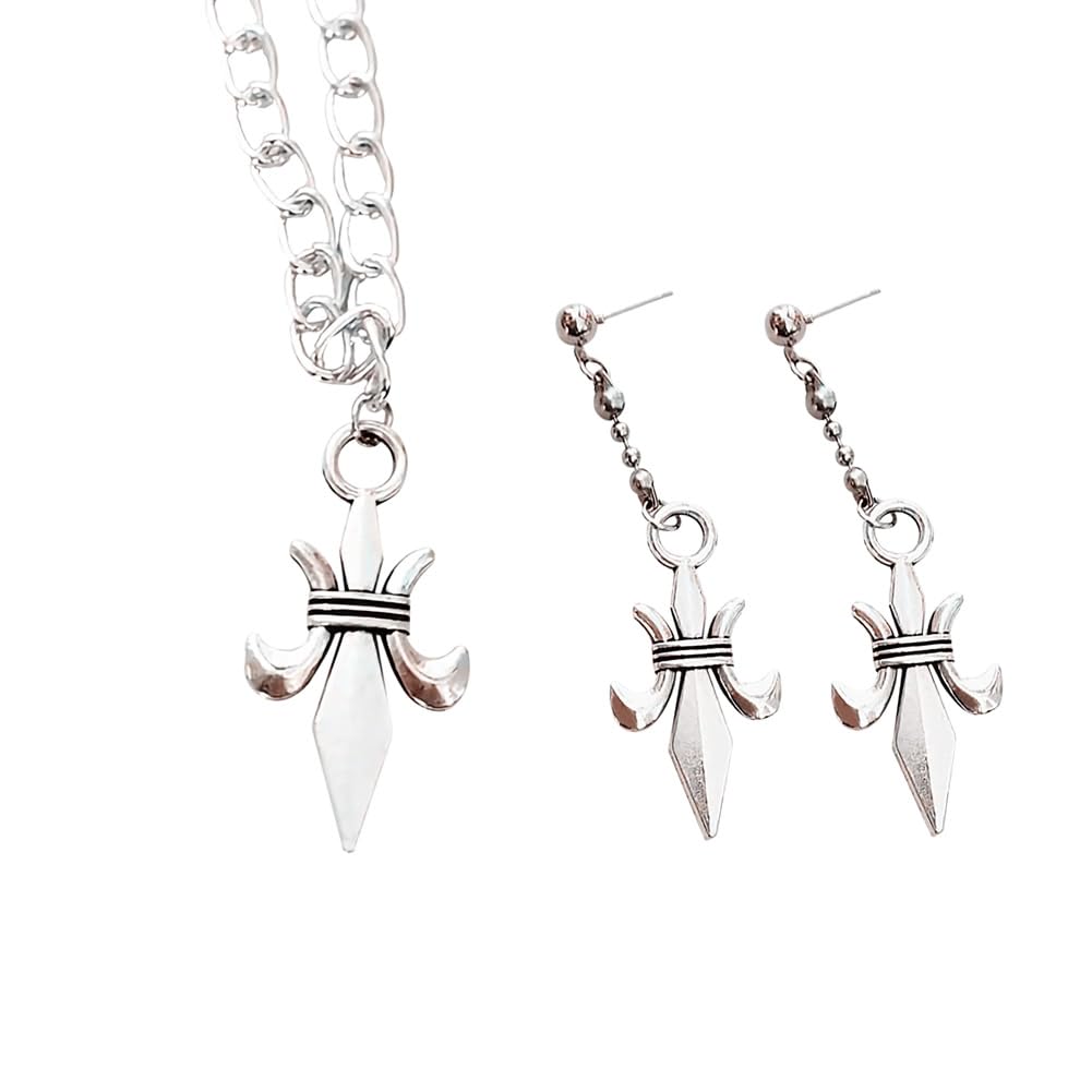 YOXOCOSO Misa Amane Cosplay Necklace and Earrings Anime Cosplay Costume Accessories (Pierced)