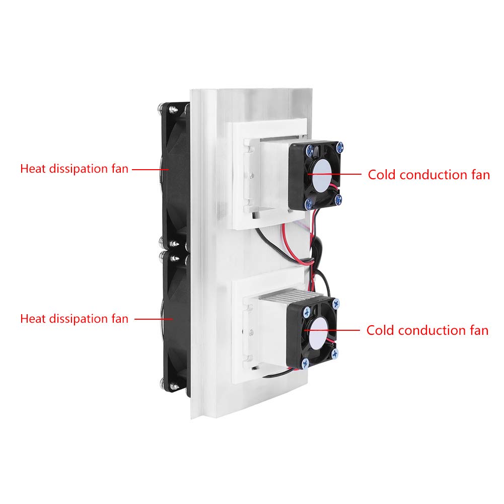 Refrigerador de refrigeración de semiconductores Fuente de alimentación del de dispositivo de enfriamiento de aire por termoeléctrico de doble núcleo 220V (enchufe de la UE)