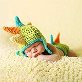 Newborn Green Dinosaur Costume Crochet Knitted Costume Hat Pants Photography Props Costume Set Newborn Photography Prop Dinosaur Christmas（0-12 Months）
