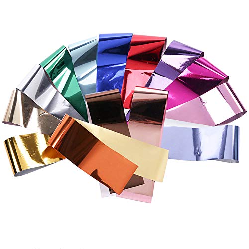 Ayrsjcl 14pc Uñas Vidrio Espejo Pasta Láminas Conjunto Holográfico Transferencia Lámina para Etiqueta Engomada del Lámina del Clavo del Efecto del Efecto del Espejo del Arte Uñas